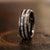 "Dionysus" Double Barrel Naturally Shed Antler Gunmetal Tungsten Ring- Domed-Rings By Lux