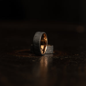 "Athena"  Forged Carbon Fiber/Rose Gold Tungsten Ring