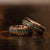 "Dionysus" Whisky Barrel x Green/Blue Opal Rose Gold Tungsten Ring-Rings By Lux