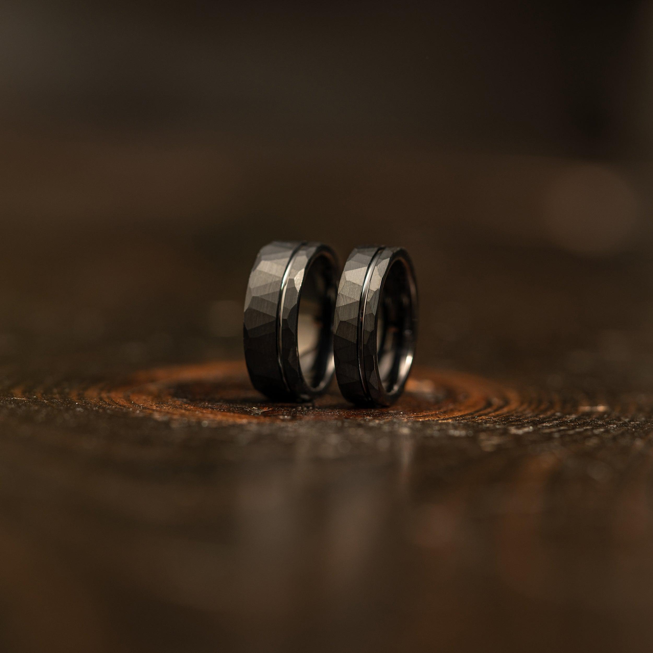 Zeus Hammered Tungsten Carbide Ring