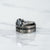 "Zeus" Hammered Tungsten Carbide Ring- Silver w/ Meteorite- 8mm