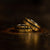 "Zeus" Hammered Tungsten Carbide Ring- Yellow Gold w/ Meteorite- 8mm