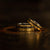 "Zeus" Hammered Tungsten Carbide Ring- Womens Yellow Gold w/ Meteorite- 5mm