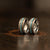 "Zeus" Hammered Ring- Silver with Charred Whiskey Barrel, Turquoise and Antler