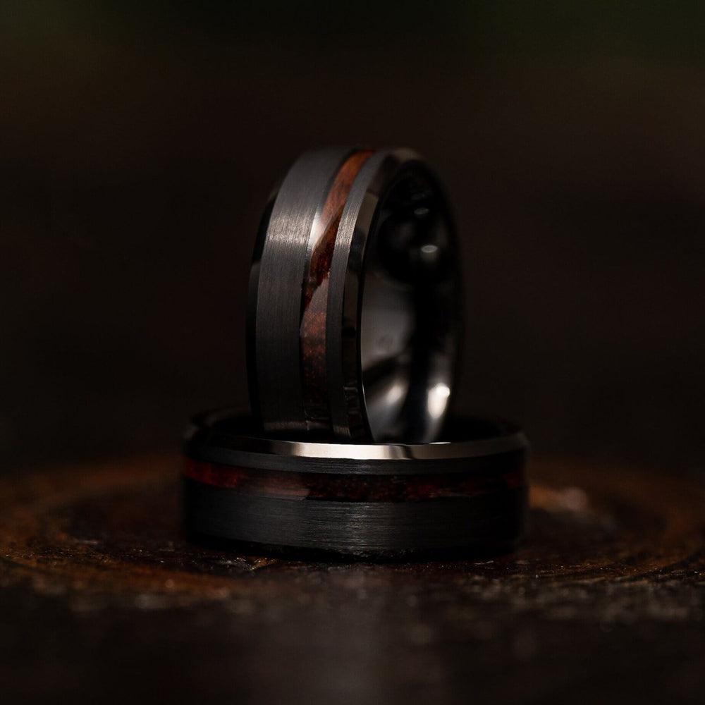 &quot;Artemis&quot; Ironwood x Black Tungsten Ring-Rings By Lux