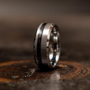 "Artemis" Ironwood x Silver Tungsten Ring-Rings By Lux